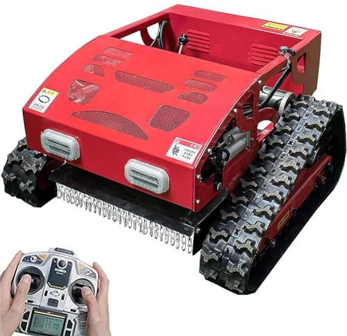 Juego de cortacésped robot, cortacésped de gasolina, cortacésped de gasolina de cuatro tiempos con control remoto, cortacésped sobre orugas de 7,5 HP sube hasta 45° de inclinación, for granja, jardín,