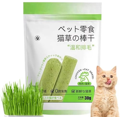 Cat Grass Teething Stick,Cat Grass Sticks for Indoor Cats,Cat Grass Chew Stick,Cat Dental Chew Sticks,Cat Teeth Cleaning Cat Grass Stick,Catnip Sticks For Hairball Removal,Cat Dental Toy & Treats