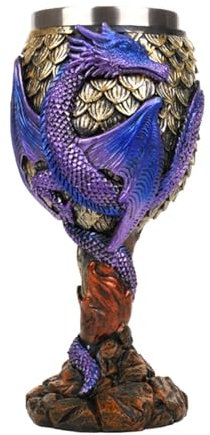 Verre à vin en forme de dragon - Calice de dragon médiéval - Verre à vin en acier inoxydable - Calice à vin multifonction pour boire une fête