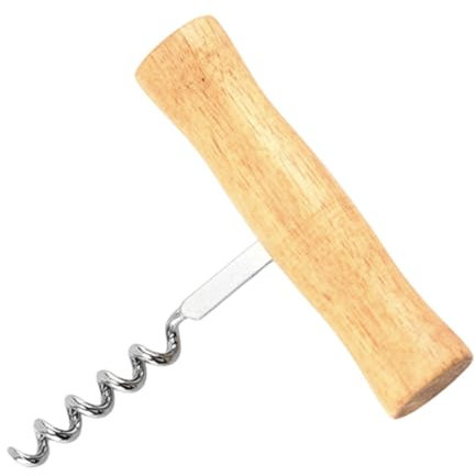 Yiurse Cavatappi con manico in legno, apribottiglie a T in acciaio inox, portatile, facile da avvitare, con manico in legno di sughero, per la casa