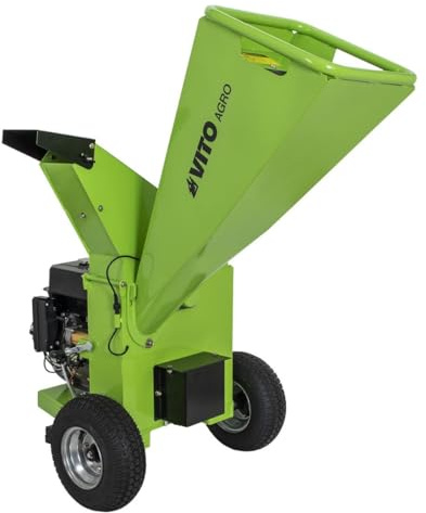 VITO - Trituradora de plantas térmica de 15 CV – 3 cuchillas de corte – ramas Ø10 cm Max arranque eléctrico motor 4 T asas