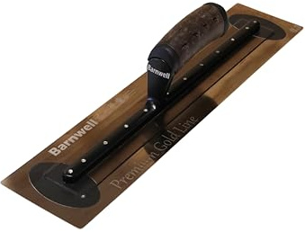 Barnwell Premium Flexi Gold Leather Handle Finishing Plastering Trowel Stainless Steel (11 - 18) (18 x 4 Wide)