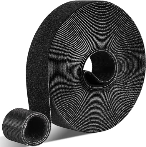1in x 24ft Hook and Loop Straps, Double Sided Self-Gripping Strips, Cut to Length Multi-Purpose Wrap Roll, Hook and Loop Roll for Bundling Fastening Storage and Organization