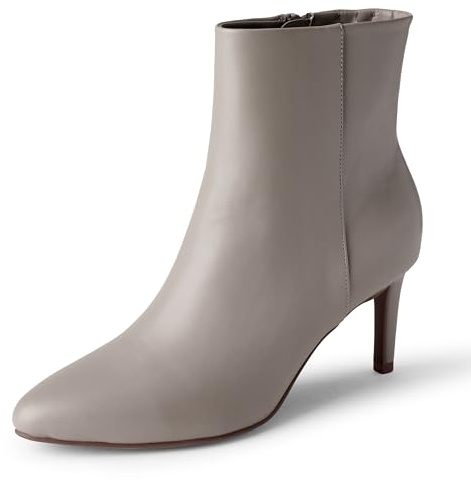 Amazon Essentials Botín de Vestir con Tacón de Aguja Mujer, Gris Topo Cuero de Imitación, 38.5 EU