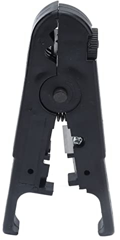 HELEVIA Alicates Pelacables de con Herramienta de Engarzado, Ajuste de Hoja de Ahorro de Mano de Obra con Resorte ABS para Línea Telefónica Plana Redonda UTP/STP MT-2018, Negro