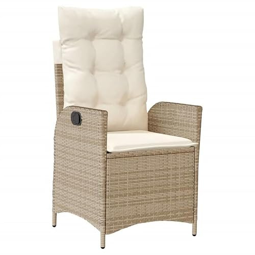 Eleganz Poltrona da giardino regolabile con cuscino, in rattan sintetico e acciaio verniciato a polvere, per giardino, terrazza o balcone, comoda poltrona relax con design resistente alle intemperie