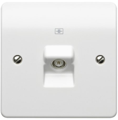 Mk K3521WHI 1-Gang TV/FM Co-Ax Socket