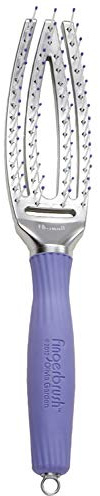 Olivia Garden Fingerbrush Curved and Vented Paddle Brush for Blow Drying - Ideal for Styling and Detangling All Hair Types - Scalp Massager Brush, Small