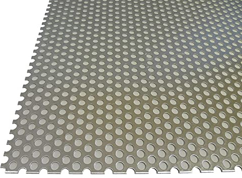 B&T Metall Tôle perforée aluminium 1,5 mm d'épaisseur, diamètre des perforations ø 6 mm, RV 6-9