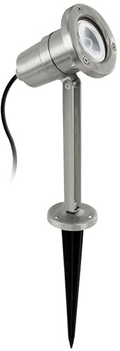 EGLO mark spik strålkastare Nema, 1 ljuskälla utomhus ljus | markspätt lampa av rostfritt stål, färg: silver, sockel: GU10, IP54