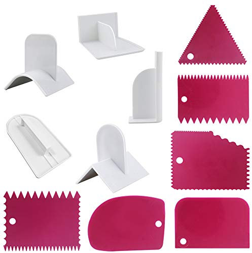 SourceTon Tortenschaber und Fondant-Sets, 6 Kuchen-Dekorations-Schaber und 5 Fondant-Glätter