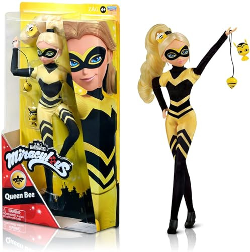 Miraculous Ladybug And Cat Noir Toys Queen Bee Fashion Doll | Articulated 26cm Queen Bee Doll With Accessories Kwami | Chloe Superhero Queen Bee Figurine | Bandai Dolls