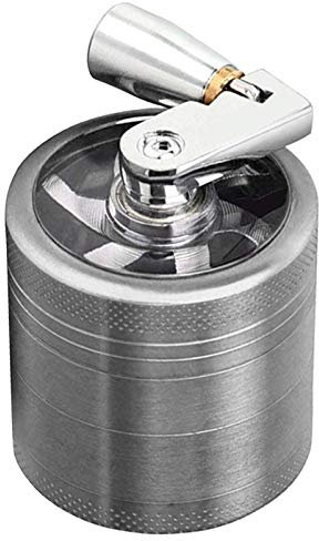 Queen.Y Broyeur à Herbes 4 Couches Broyeur de Broyeur à Herbes en Alliage de Zinc avec Poignée de Moulin pour Outil de Broyage Dépices de Cuisine Noir