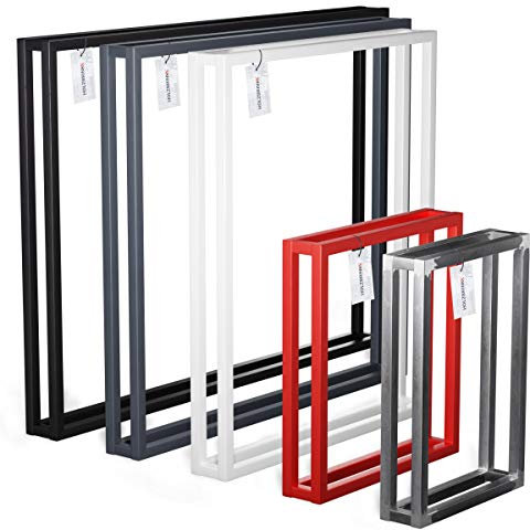 HOLZBRINK Tischbeine für Schreibtisch, Esstisch, Küchentisch, Tischgestell 60x72 cm, Weiss, 1 Stück, HLT-18-L-CC-9016