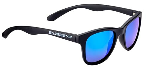 SWISSEYE Kanjo Flex 1 Sportbrille (100% UVA-, UVB- und UVC-Schutz, nachhaltiges & verformbares Fassungsmaterial aus Polyamid mit Memory-Effekt, inkl. Mikrofaserbeutel), black matt