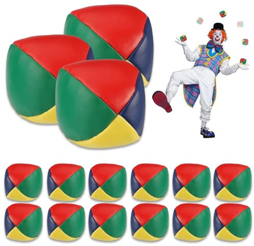 BNGXR Jonglierbälle, 15 Pcs Professionelle Jonglierbälle Strapazierfähigem Vierfarbig Freizeitsport Jonglierbälle Leicht zu Greifen Farbige Jonglierbälle für Persönlich Oder Mehrpersonenfähig