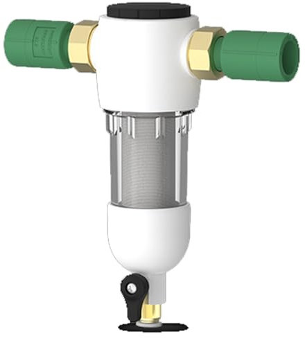 Filtro acqua Pozzo, Riutilizzabile Filtro per acqua Piovana, TOOSOAR Sistema di Prefiltrazione Risciacquabile per acqua di Città/Pozzo, PP-R20+PP-R25