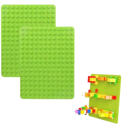 NHQZ 2 Stück Bauplatte Groß Platten, Platten-Set Bauplatten Kompatibel mit meisten Marken, Rechteckige Grundplatten, 25 * 19cm, A