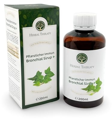 Sirop Immunité Bronchiale Végétal+ 200 ml – Lierre, Sureau, Tilleul & Aunée – Soutient les voies respiratoires, apaise la gorge, renforce l’immunité – Formule naturelle