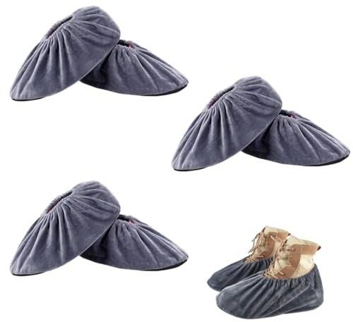 WUSJCOF 3 Paires de Surchaussures Lavables, Couvre-Chaussures Antidérapants Réutilisables, Imperméables et Respirants, Élastiques Anti-Poussière pour la Maison, Sur Chaussure Lavable