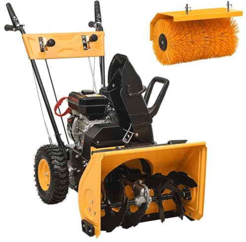 Genérico Quitanieves y barredora de Gasolina 2 en 1 6,5 HP,Maquinaria de jardinería,Barredoras eléctricas,152161