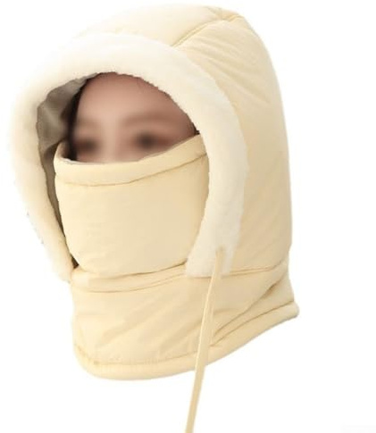 Capucha de cara completa a prueba de viento con cordón elástico y visera ajustable para esquí, snowboard y senderismo (negro)