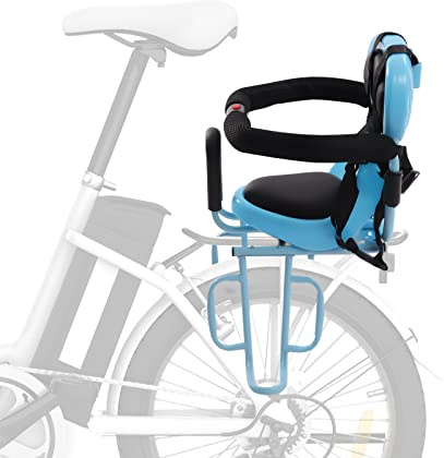 Cuisaincraty - Asiento de bicicleta infantil trasero para bebé, 6 meses-6 años, asiento para niños, bicicleta con cinturón de seguridad, respaldo ancho apoyabrazos, para bicicleta de montaña VAE