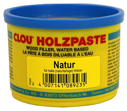Clou Holzpaste zum Reparieren und Auskitten von Holzschäden natur, 250 g: Holz Spachtelmasse zum Ausbessern von Löchern, Dellen, Rissen in Möbeln, Türen, Parkett und Laminat