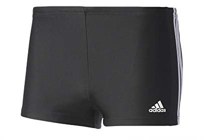 adidas Herren Essence Core 3-Streifen Boxer Badehose, Black/White, 6, 50, M, 6