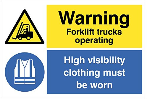 Caledonia Signs 58881 Floor Graphic, Forklift Hi-Vis Must Be Worn