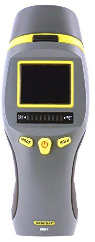 General Tools MM9 Pin & Pinless Moisture Meter – Dual Moisture Detector for Wood, Drywall & Building Materials – Digital Display, Scan & Pin Modes, Data Hold