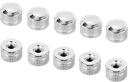 PATIKIL M5x0.8 Cap Nut, 15 Pack Acorn Nut Screw Knob Cap Insert Bolt Cover Female Thread Knurled Decorative Hardware Fittings Light Fixtures Silver Tone