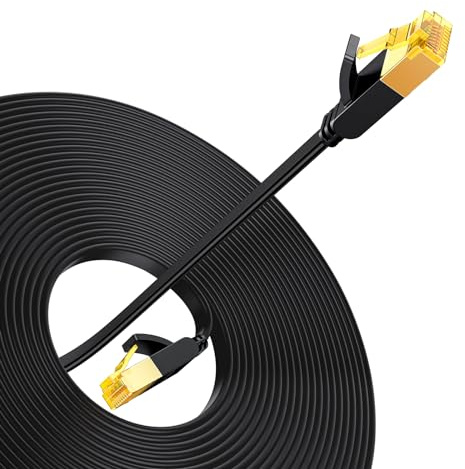 UGREEN Cable Ethernet Cat 7 Plano Cable Lan de Alta Velocidad 10 Gbps Cable RJ45 para Gaming PS4 PS5 Modem Router Compatible con Cat 5 Cat 6 Cat 6a, 10 Metros