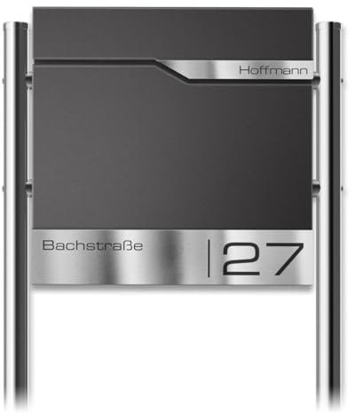 Metzler Cassetta delle lettere in ferro – Verniciata a polvere e con scomparto per giornali – Include supporto in acciaio inox e targhetta per il nome – Personalizzabile – Cassetta postale di alta