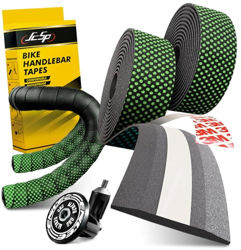 2 pcs Ruban pour Guidon, Vélo de Route Ruban, Guidon pour vélo résistante à la déchirure, pour Bouchons D'extrémité et Bandes Adhésives incluses -Résistant à l'usure Antidérapante et Facile à Poser