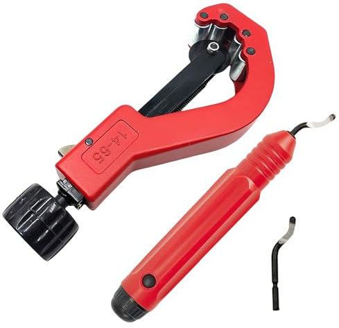 Juego de Cortadores de Tubos, 14-65mm Cortador de Tubos y Herramienta de Desbarbado de Acero de Alta Velocidad, para Cortar Tubos de Acero inoxidable, Aluminio, Cobre, Plástico, PVC