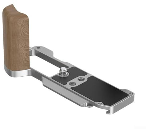 Impugnatura a L per fotocamera, leggera a forma di L con maniglia a sgancio rapido per Fujifilm X-M5, impugnatura a slitta per fotocamera con una sola mano, accessori per staffa (argento)