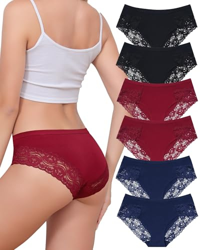 Aijolen Culotte Femme Coton Doux Slip Dentelle sous-Vêtements Soft Hipster