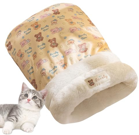 Cat Sleeping Bag, Cat Bed - Cuddly Pet Cave for Small Animals Kittens Puppies Resting Place Outdoor Home Travel