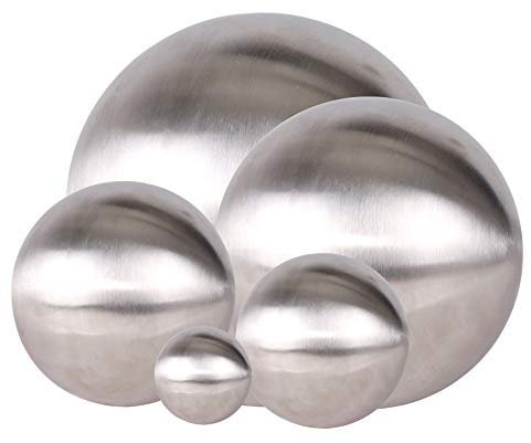 Spetebo Edelstahl Dekokugel matt gebürstet 3er Set - 15, 20 und 30 cm - Edelstahlkugel Kugel Gartenkugel