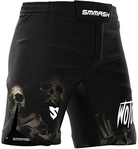 SMMASH Short D'entraînement Sport pour Homme Pantalon De Boxe Thaibox Muay Thai MMA Gym Fitness Respirant Fermeture Velcro Résistant Ultraléger
