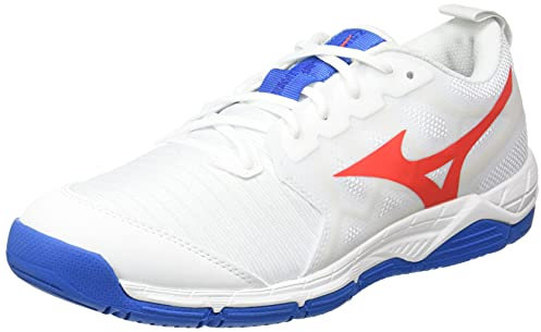 Mizuno Unisex Wave Supersonic 2 Volleyball-Schuh, Weiß/Irred/French Blue, 42 EU