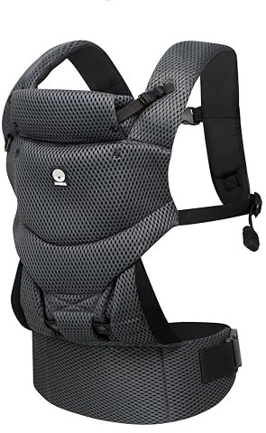 Dooky Carrier Urban Comfort, Babytrage Neugeborene ab Geburt, Ergonomische Babytrage 0-3 Jahre, 3.5-15 kg, M-Position, 3 Tragepositionen, Verstellbar, Atmungsaktiv, Baby Carrier, Grey Sapphire