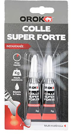 OROK - Lot de 2 Colles Universelles Super Fortes Instantanées 3g - Colle Cyanoacrylate Liquide Pour Tous Types de Bricolages/Réparations