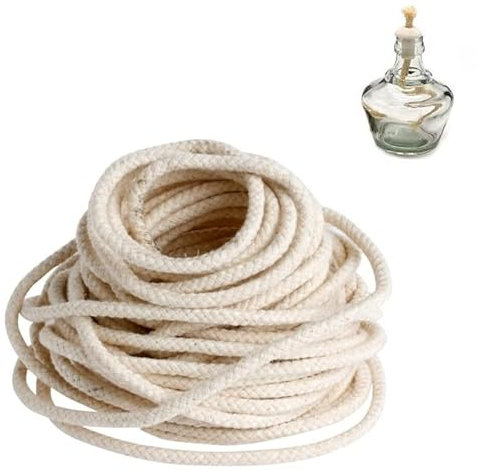 Öllampendochte aus Baumwolle, 3 m, geflochten, runder Kerzenkern für Öl, Alkohollampen, DIY, handgefertigte Kerzenherstellung (5 mm)