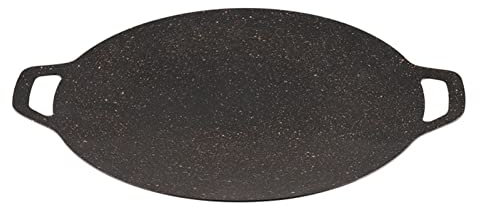 Estufa De Hierro Fundido | Ø 28 Cm/30 Cm/34 Cm/38 Cm - Ronda Placa De Inducción Plana Para Barbacoa, Sartén De Barbacoa Para Parrilla De Gas, Parrilla De Carbón Leña Y Más Plancha