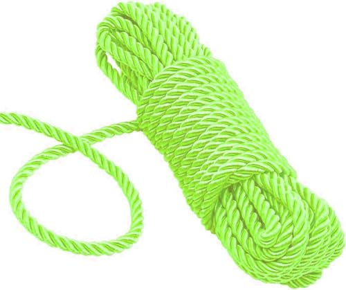 KuTi Kai Corda multiuso da 8 mm e 10 m di lunghezza, resistente, multifunzione, morbida, in 100% nylon, naturale, intrecciata, durevole, corda lunga (verde)