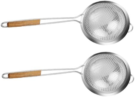 SHOWERORO Espumadera De Acero Inoxidable 304 Para Colador De Cocina Fácil De Usar Para Papas Fritas Verduras Wontons Apto Para Lavavajillas