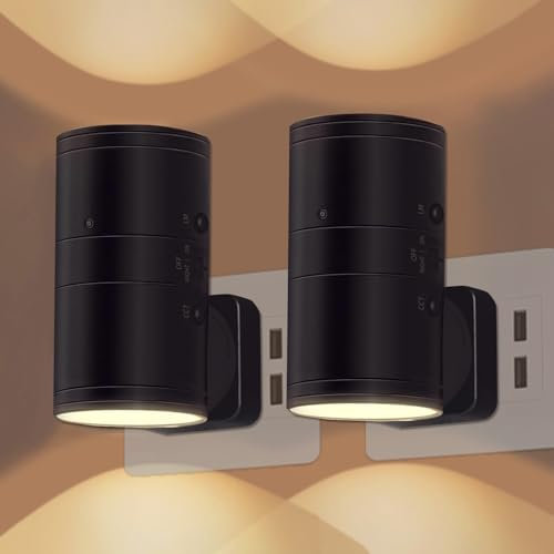 Fibrdoo Night Light Plug in, Dusk to Dawn Sensor Led Night Light with Adjustable Brightness and Color, Dimmable Nightlight for Hallway, Bedroom, Kids Room, Kitchen, Garage, Stairway