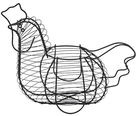 Cestino per uova di gallina, a forma di pollo, cestino per uova dal design aperto, grande capacità, multifunzione, per cibo, frutta e uova